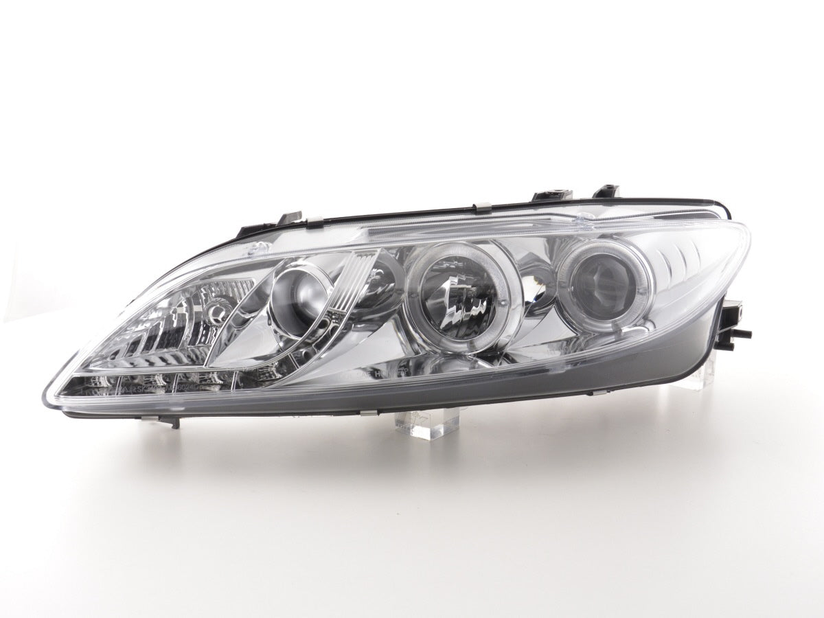 Scheinwerfer Set Daylight LED TFL-Optik Mazda 6 02-07 chrom Scheinwerfer Set Daylight LED TFL-Optik Mazda 6 02-07 chrom
